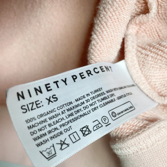 Ninety Percent Pink Sweatshirt Boxy Oversized Athleisure Organic Cotton Pullover - Picture 9 of 10